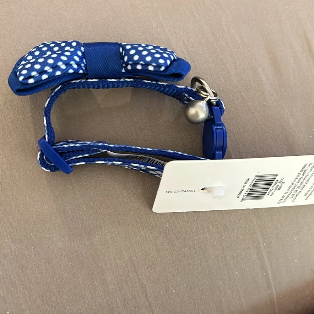 Whisker City Blue Plaid Bow Kitten Collar